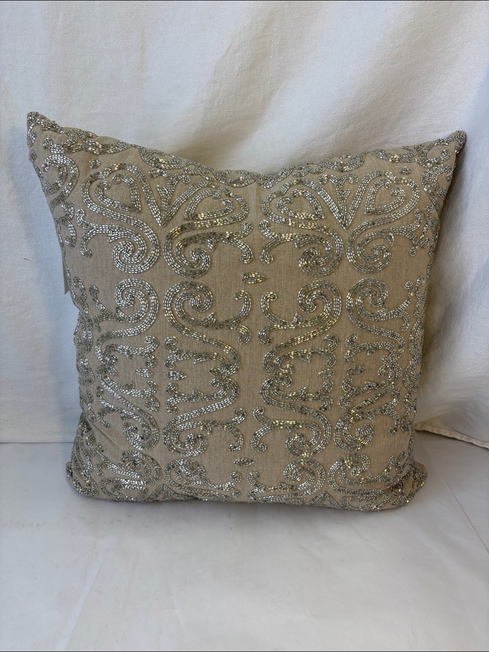 Callisto Home Beaded Decorative Pillow